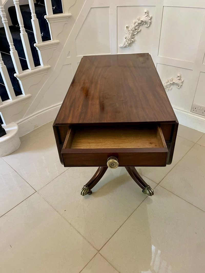 Antique Regency Mahogany 4 seater Dining/Pembroke Table - Image 7